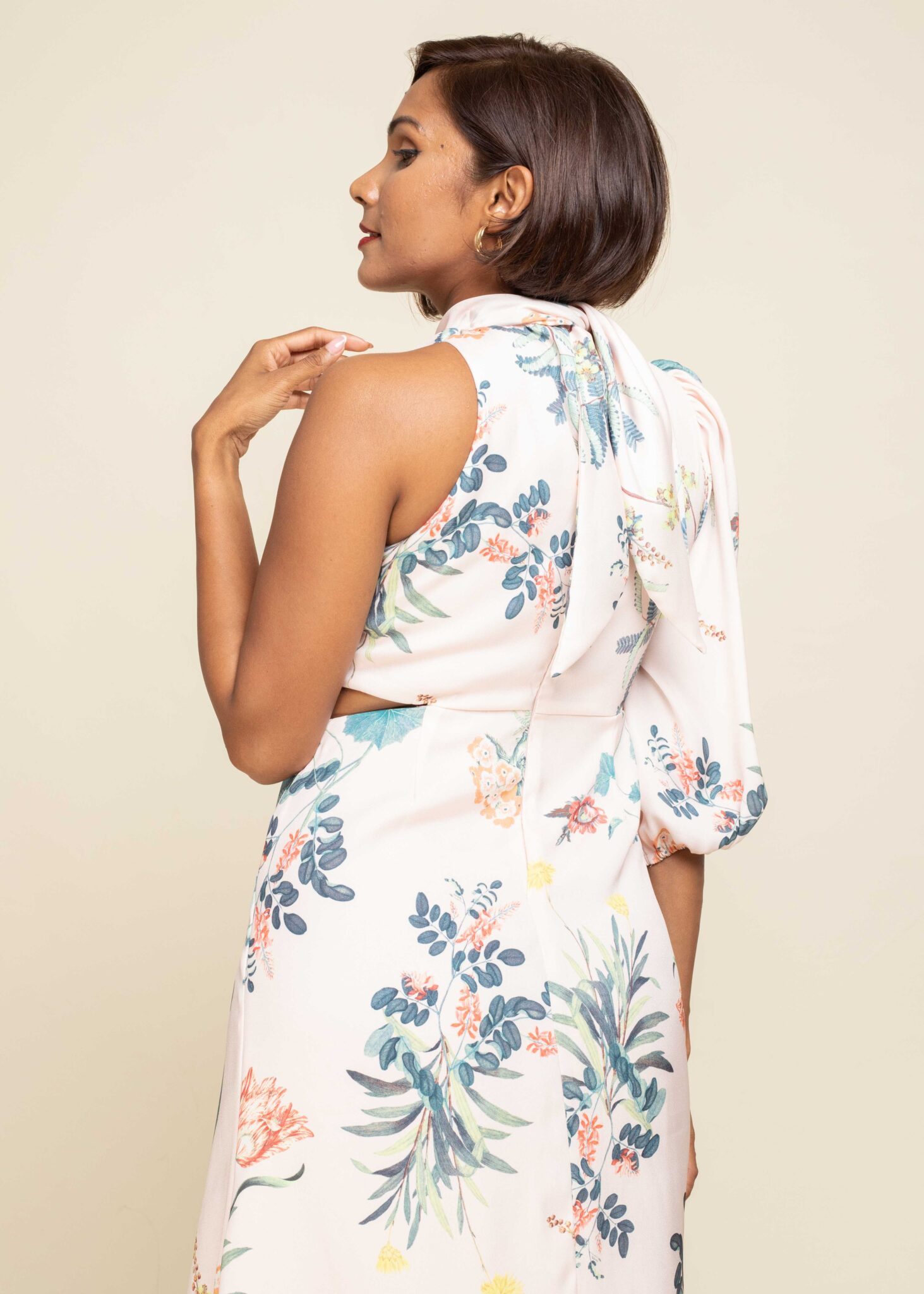 Allure Midi Dress - Beige Floral - Image 4