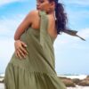 Alora Maxi Dress - Khaki - Image 5