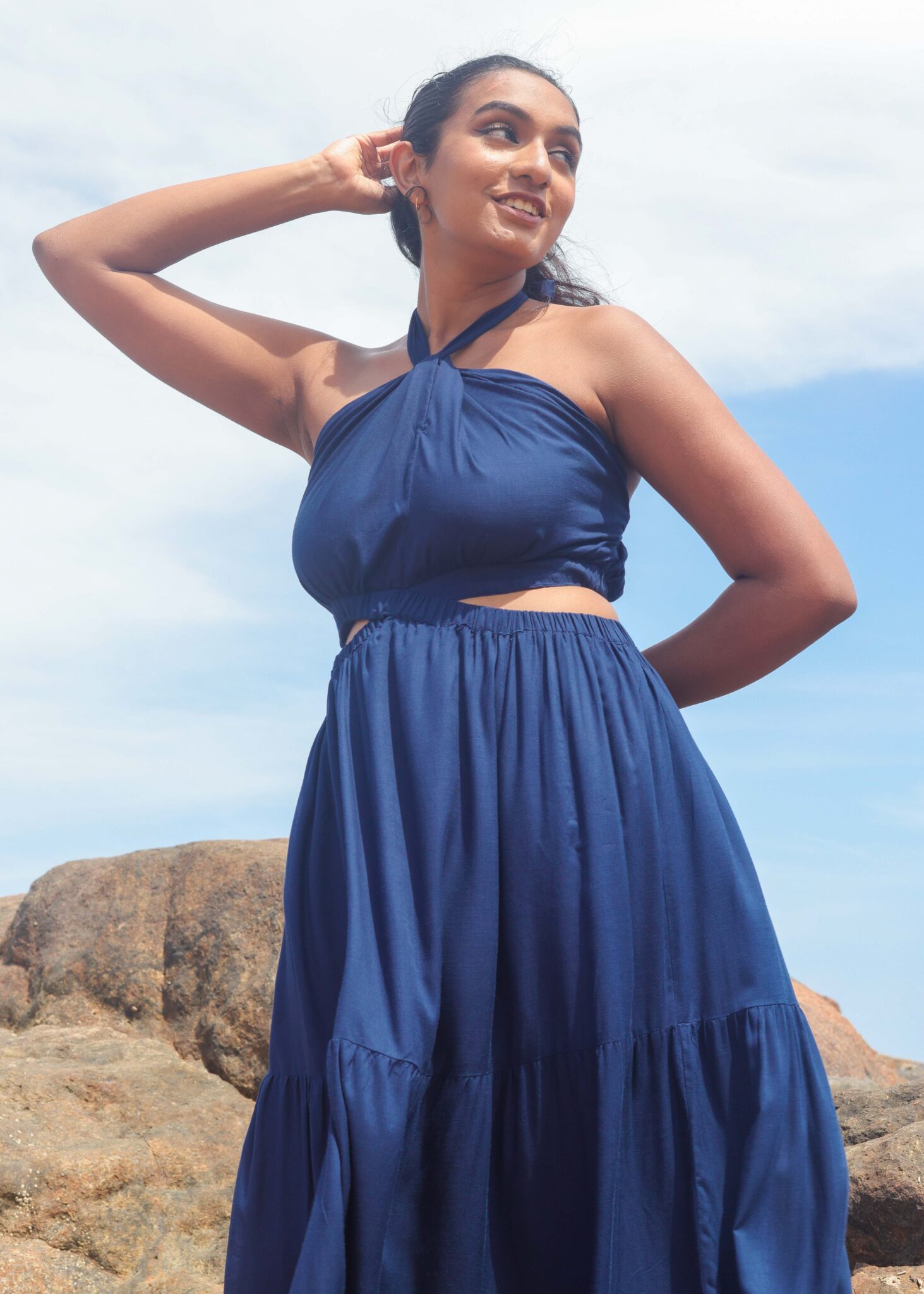 Oasis Maxi Dress - Navy - Image 2