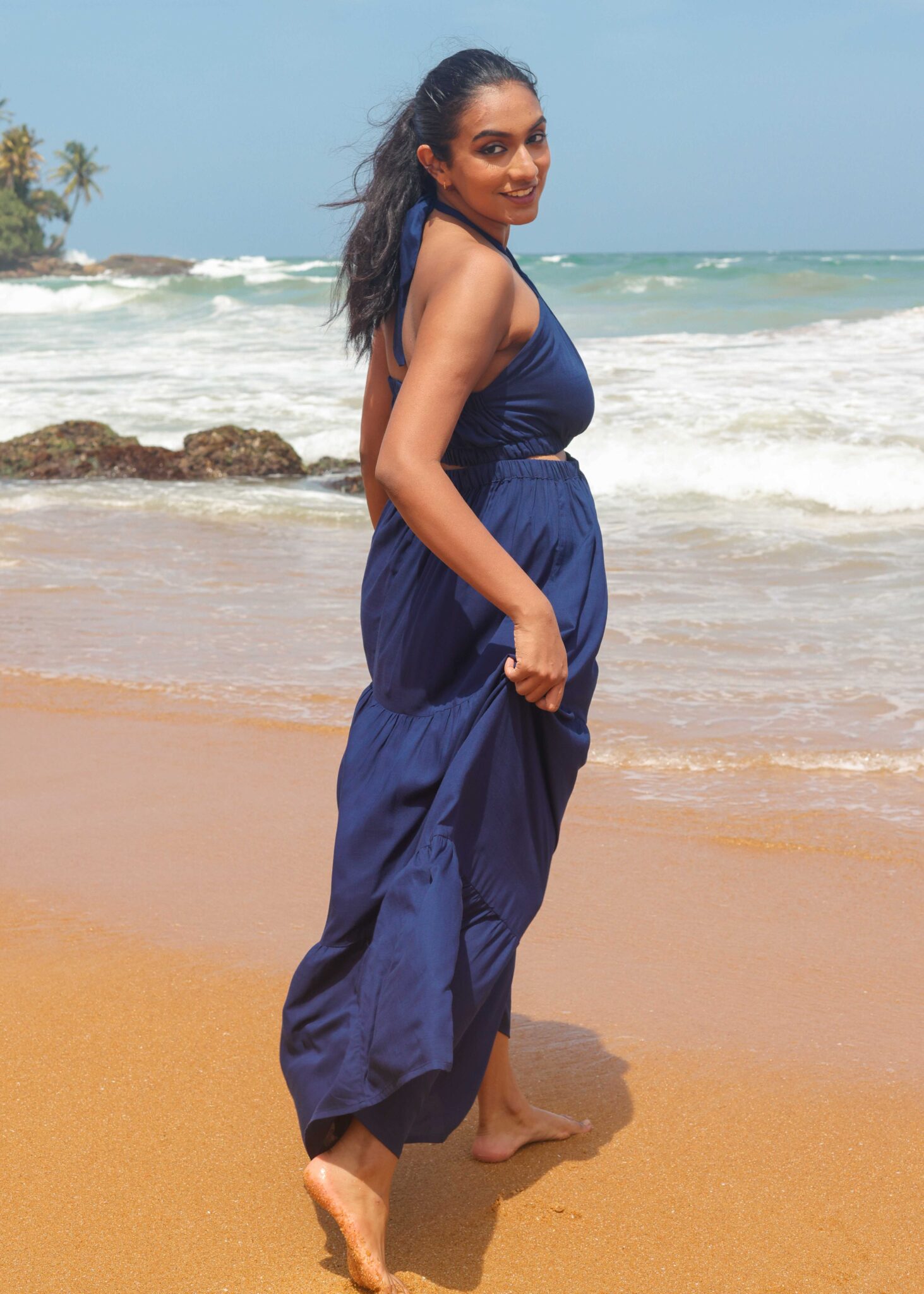 Oasis Maxi Dress - Navy - Image 5