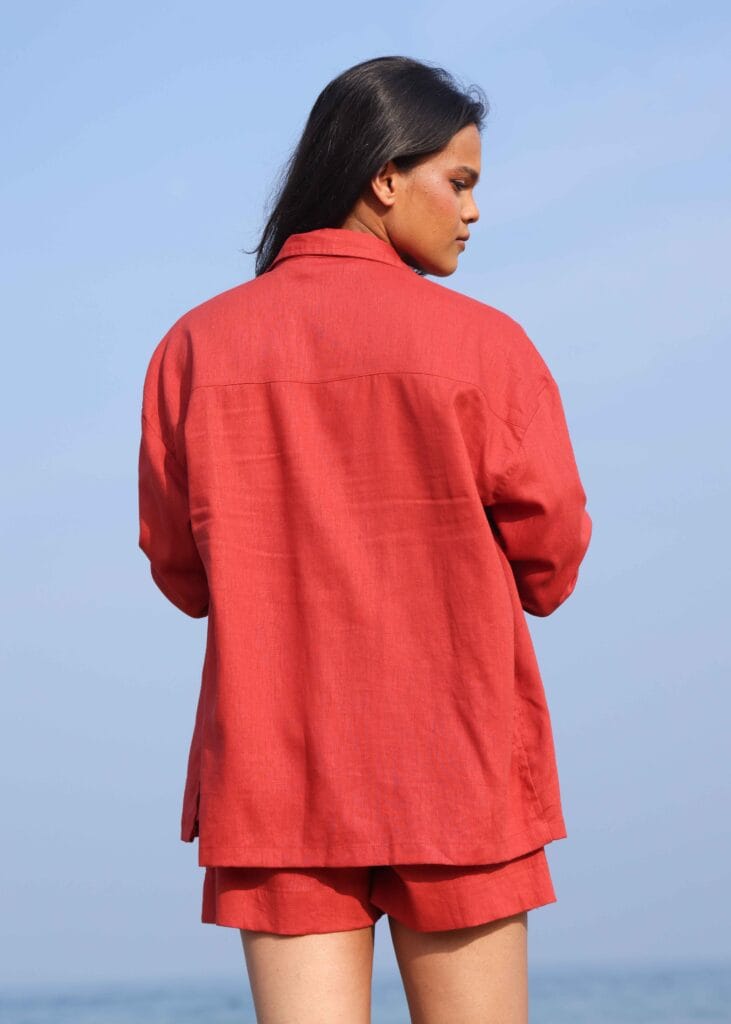 Alternative view of Beachy Co-ord -  Burnt Orange