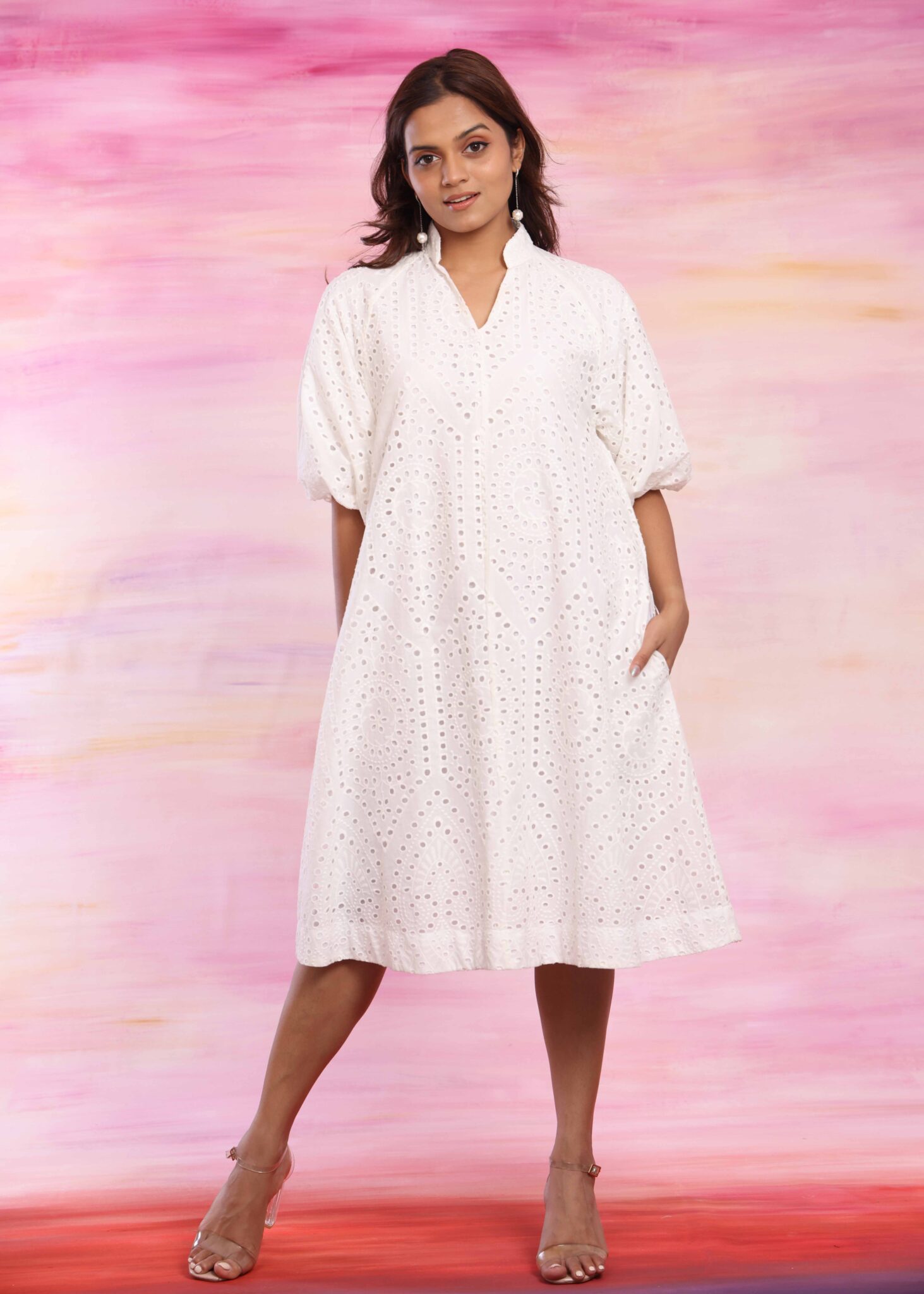 Malibu Cutlon Dress - White