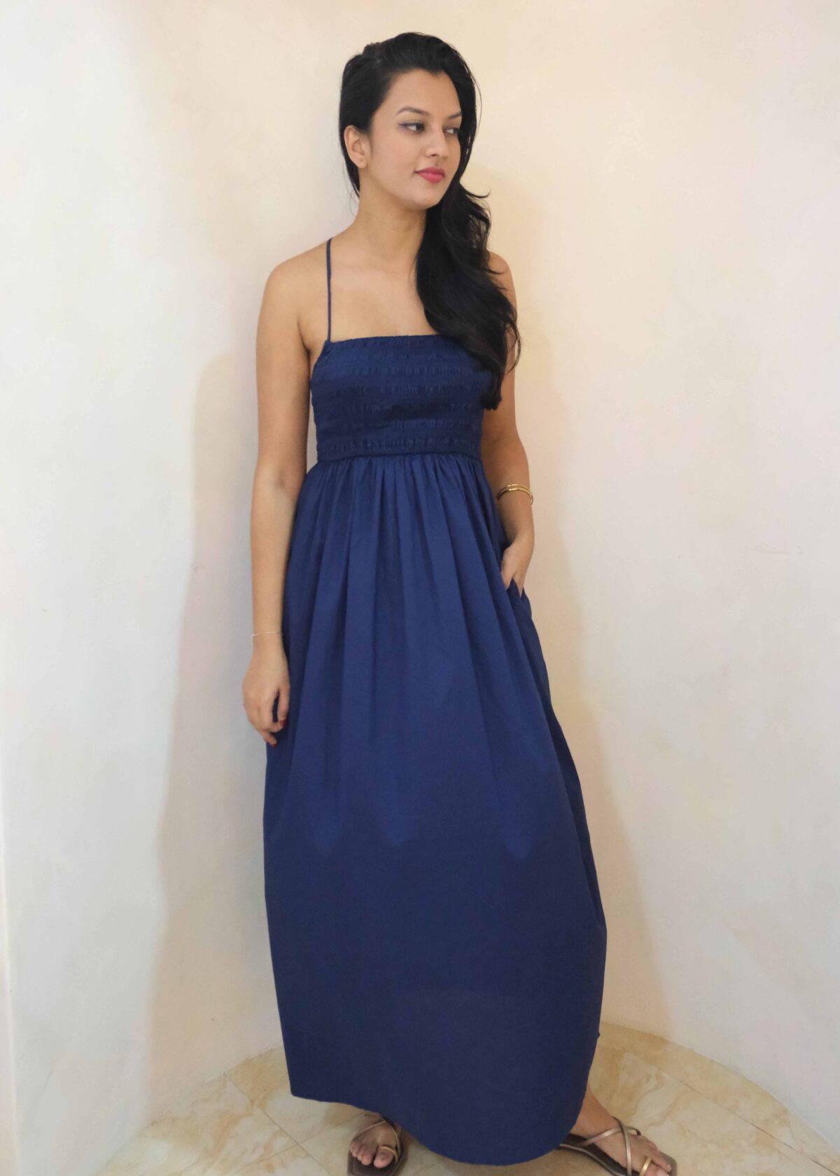 Naples Smocked Cotton Dress - Image 5