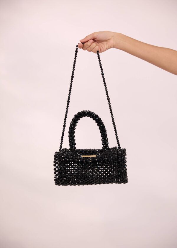 Alternative view of Black Crystal Beaded Bag