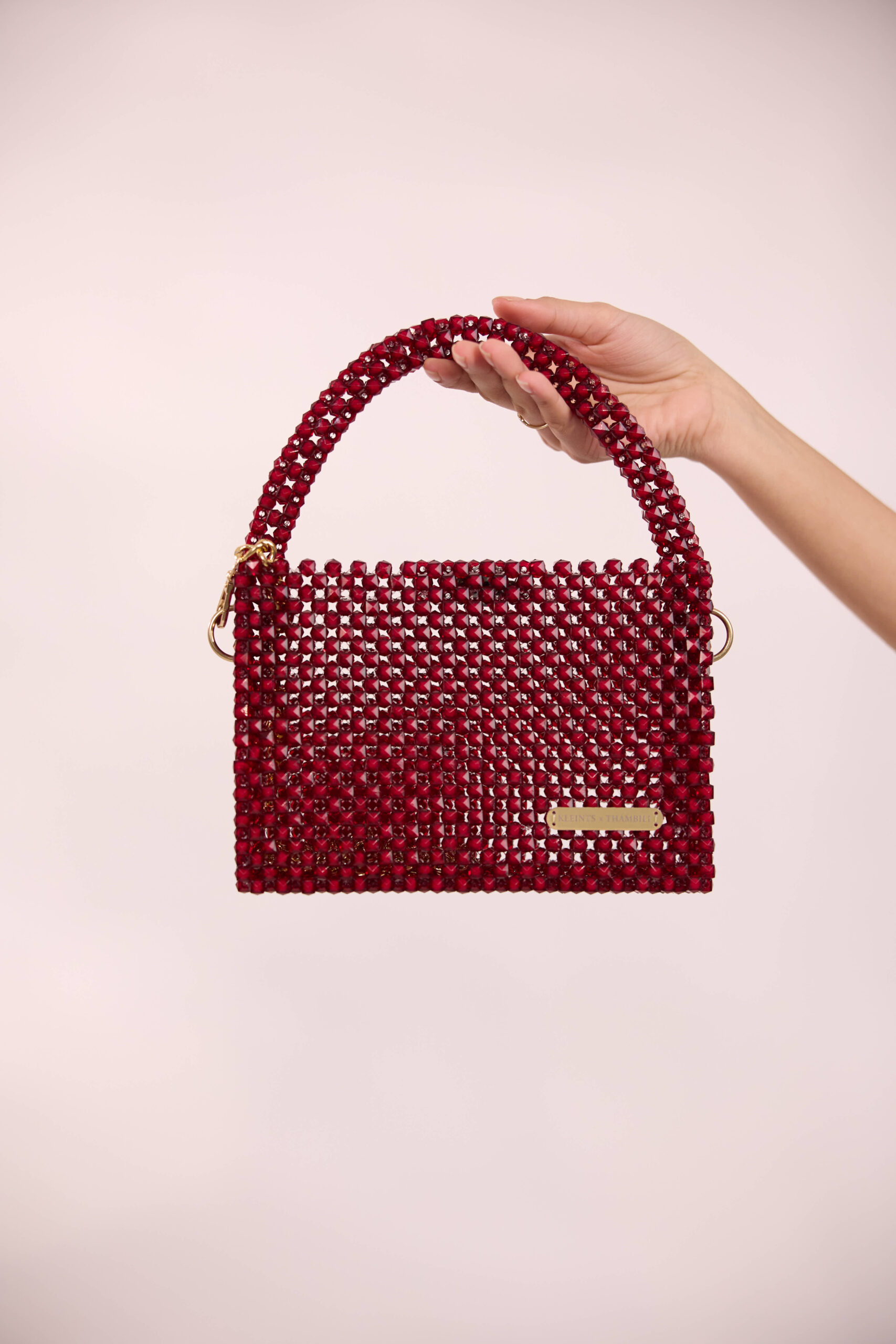 Maroon Crystal Beaded Bag - Image 2