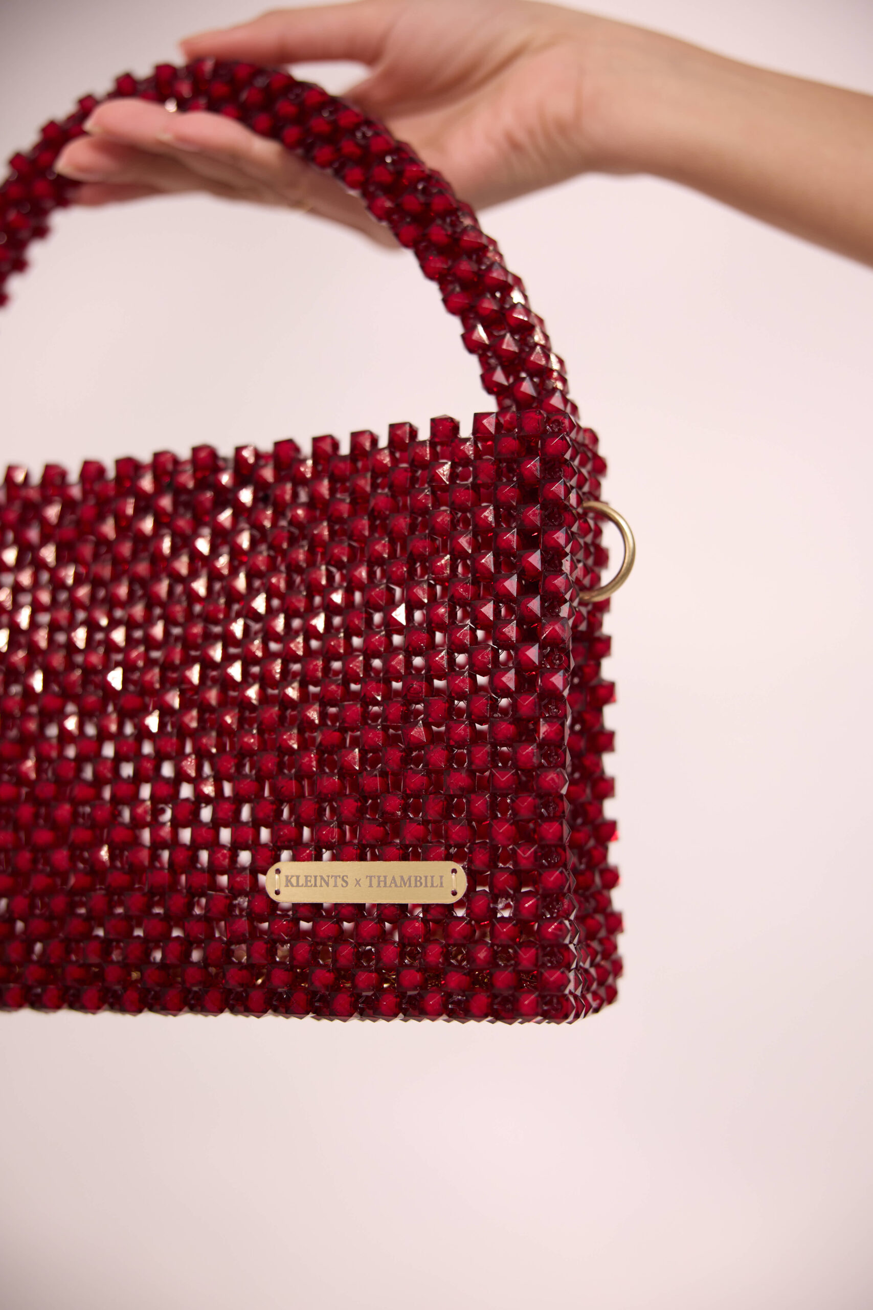 Maroon Crystal Beaded Bag - Image 3