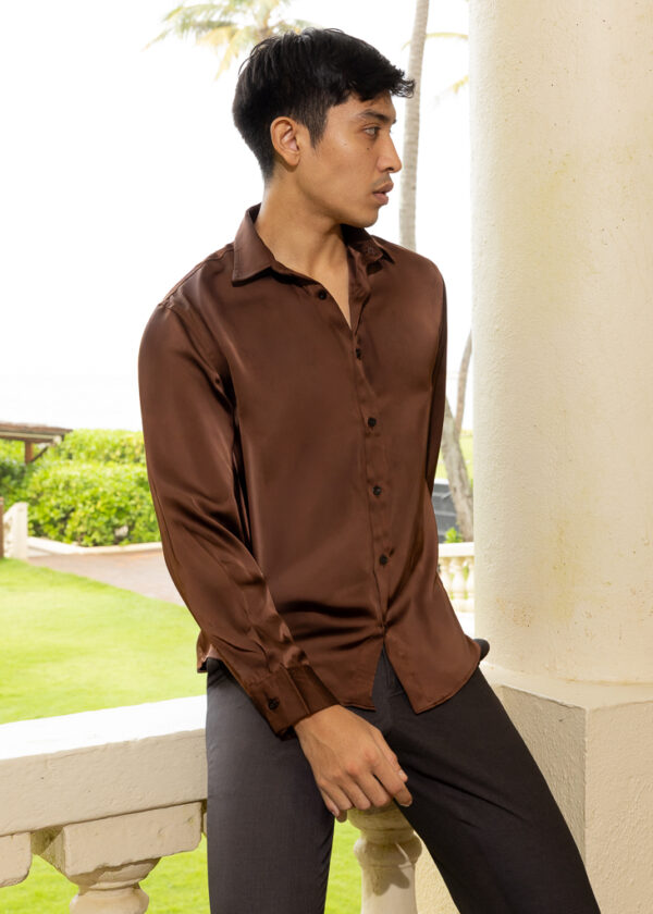 Alternative view of Adrian Shirt - Chocolate Brown